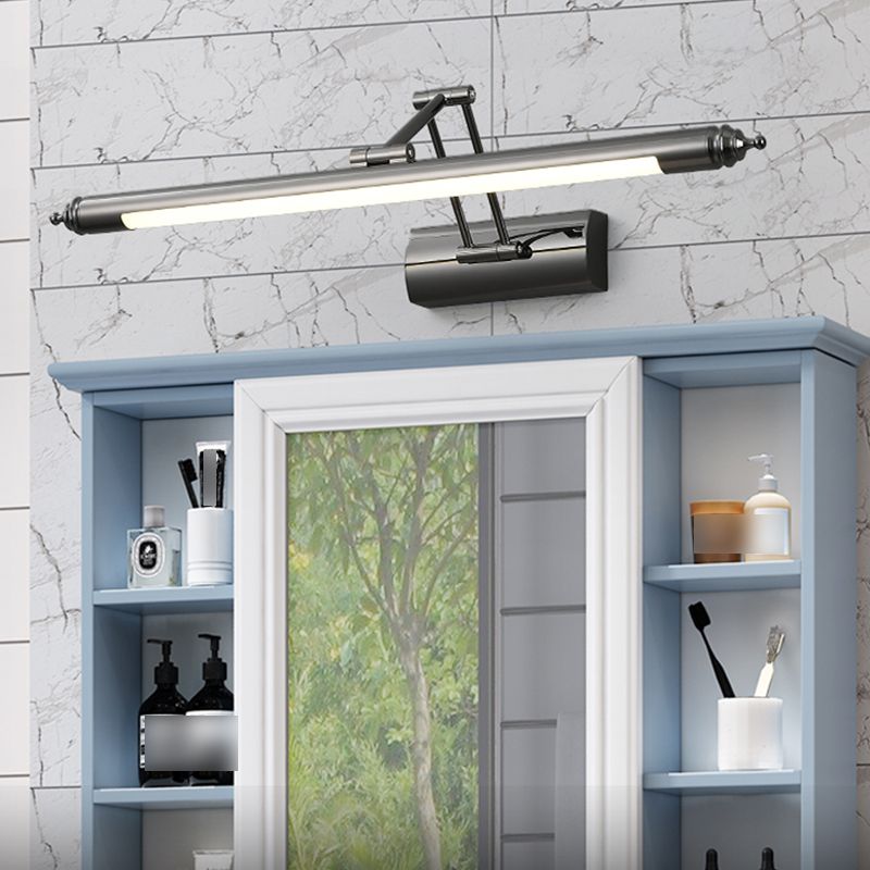 Acrylic Cylinder Vanity Mirror Light 1 Light Modern LED Wall Lighting in Black