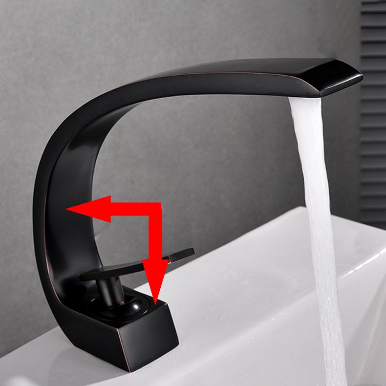 Waterfall Spout Widespread Lavatory Faucet Modern Lever Handles Sink Faucet