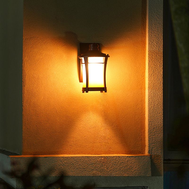 Half Cylinder Shape Glass Wall Lighting Industrial 1 Light Wall Mounted Light in Brown