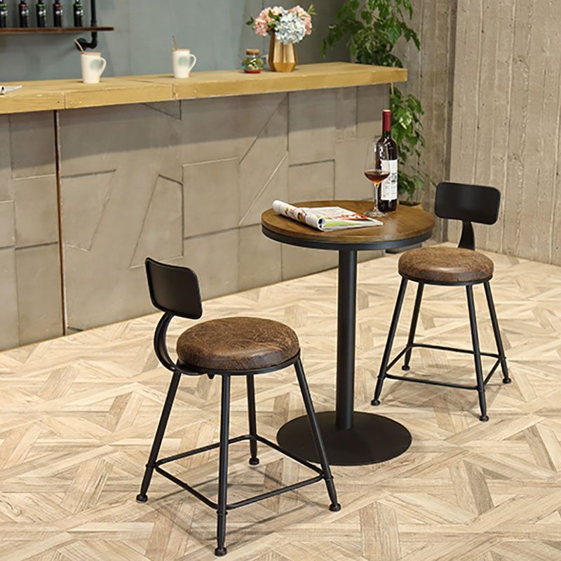 Industrial Style Bar Table Wood and Metal Pub Table for Coffee Shop