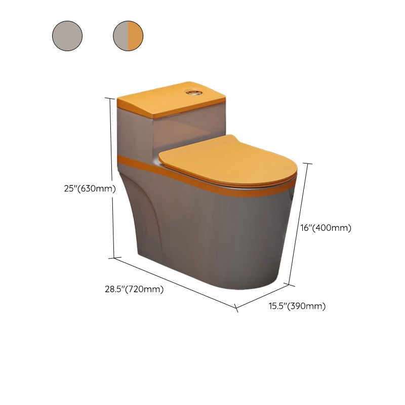 Skirted Toilet Floor Traditional Mount One-Piece Toilet with Slow Close Seat