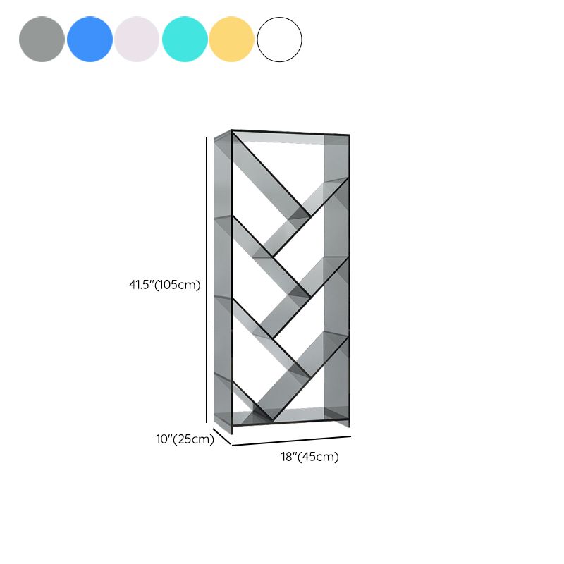 Open Back Standard Bookshelf Acrylic Bookcase with Rectangular Shelves
