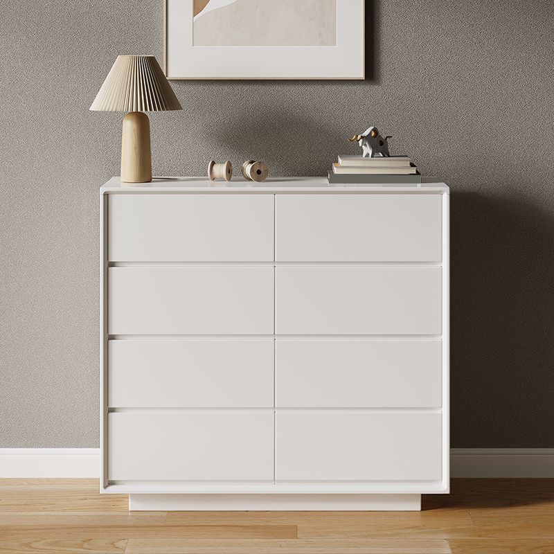 Modern Storage Chest Wooden White/Gray Storage Chest Dresser with Drawers