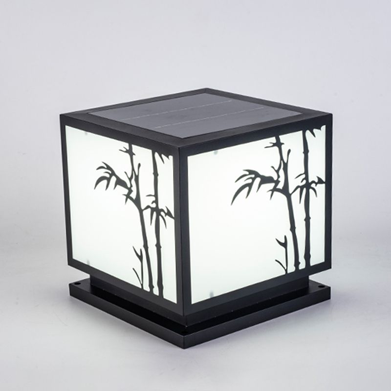 Contemporary Metallic Pillar Light Creative LED Solar Lighting Fixture for Garden