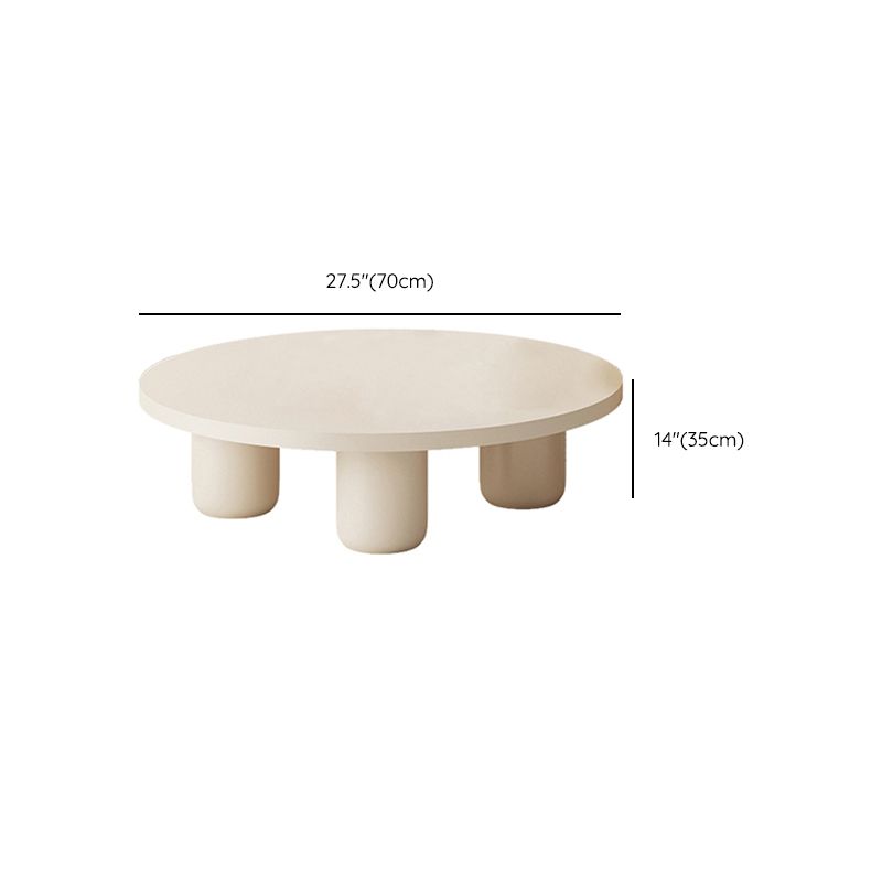 Modern Artificial Wood Coffee or End Table Round Coffee Table in Beige