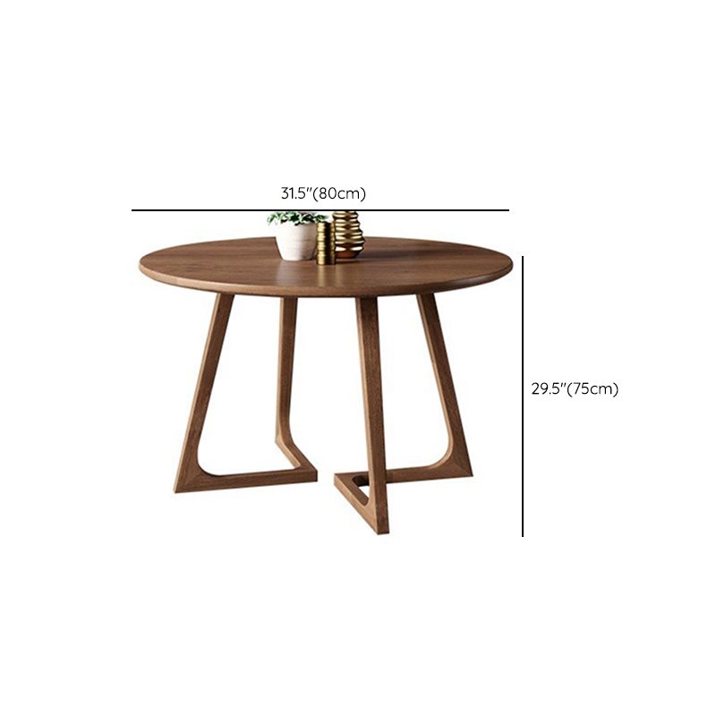 Round Dinette Set with Wooden Chairs 1/2/3/5 Pcs Brown Wood Dining Set for Home