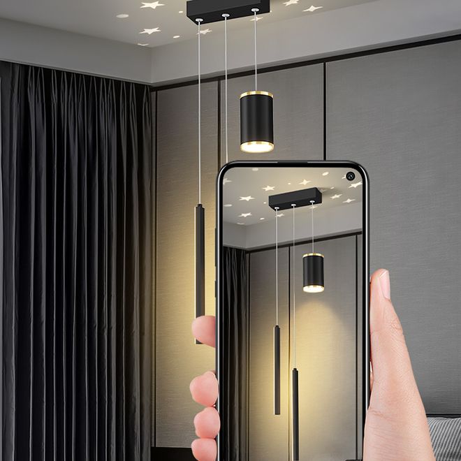 Geometrische Form des zeitgenössischen Stils Anhänger Leuchten Metall 3 Licht hängende Lampen