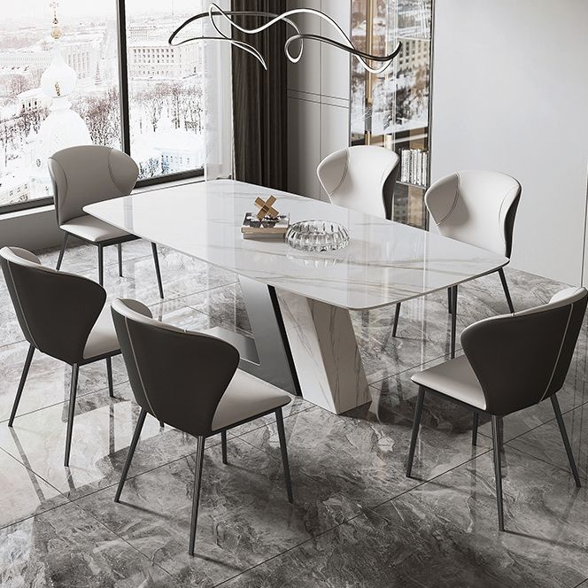 Glam Dining Rectangle Table Dining Sintered Stone Table for Home Use