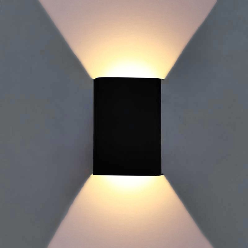 Aluminum Box Wall Sconce Simple Style LED Up and Down Wall Light for Hallway