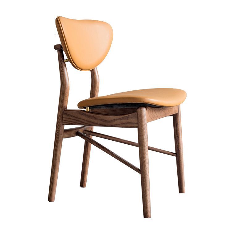 Brown Open Back Contemporary Armless Dining Room Chair for Kitchen
