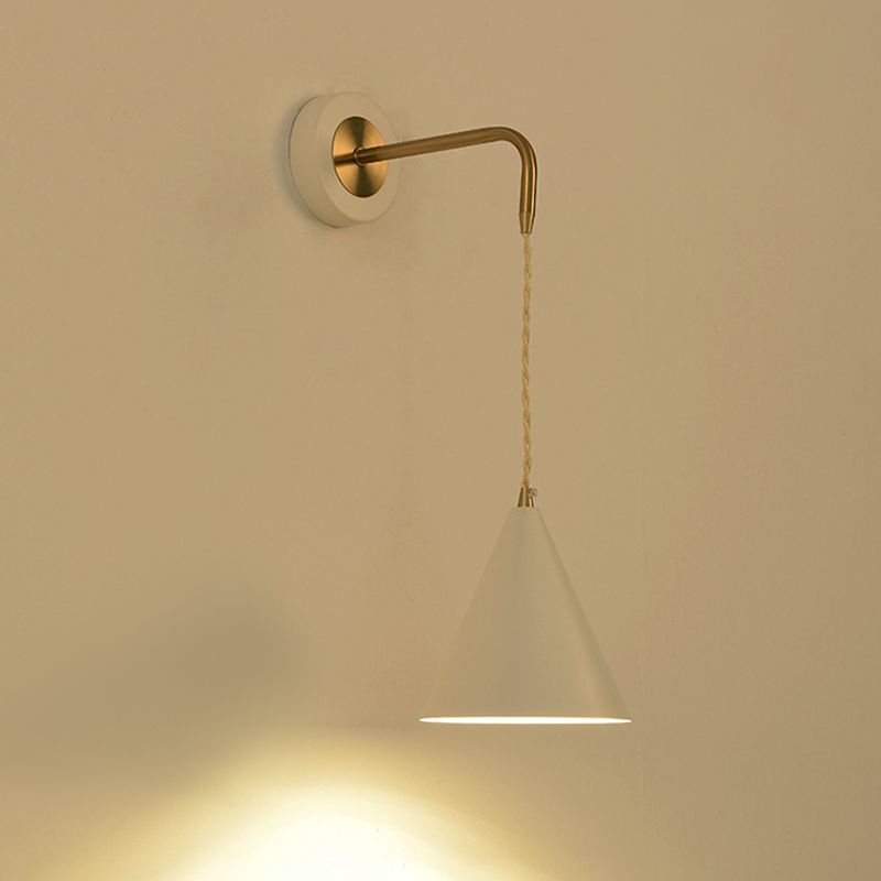 Contemporary Metal Wall Light Black/White Lighting for Living Room
