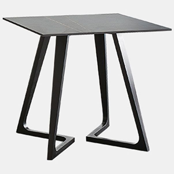 Meubles de style industriel de table à manger en pierre de double piédestal pour d'intérieur