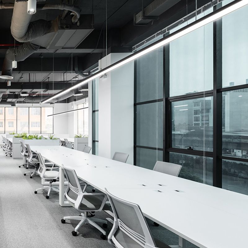 Schwarz Aluminium Island Leuchte Moderne 1-Licht-Büro-Hanglampe mit Plastikschatten