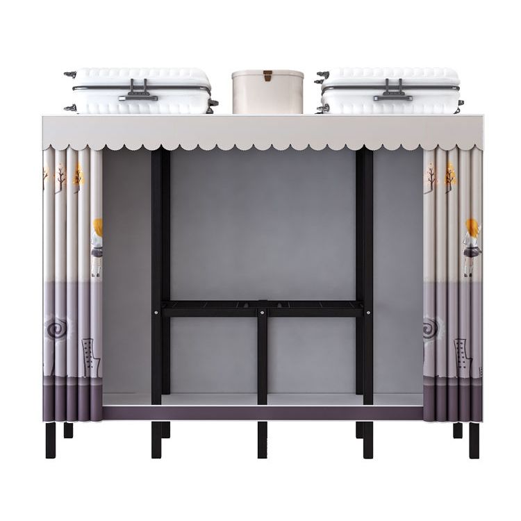 Contemporary Style Folding Wardrobe Armoire Steel Frame Wardrobe Cabinet for Home