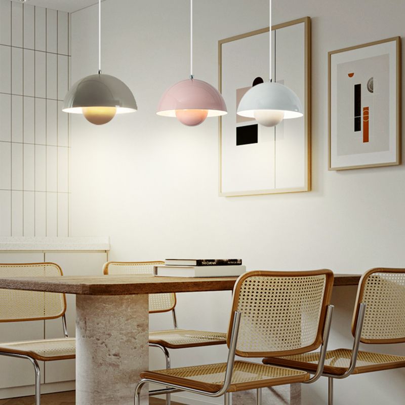 Modern Bud Shape Pendant Light Aluminum Colorful Hanging Pendant for Living Room