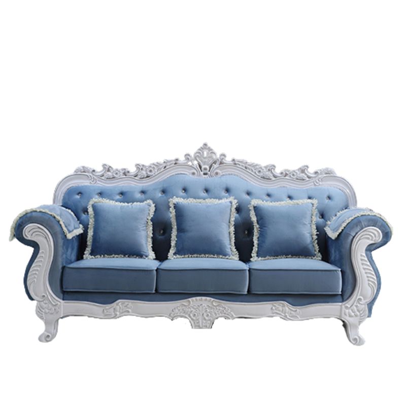 Traditional Camel Back CouchFlared Arm Settee for Three People