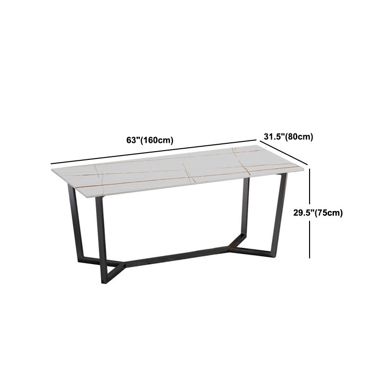 Modern Rectangle Stone Table Set 1/2/7 Pieces Dining Set for Kitchen