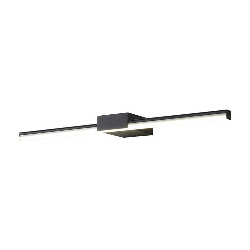 Linear Metal Vanity Lamp Contemporary Led White/Black Vanity Wall Sconce in Natural Light, 16"/23.5"/31.5" Wide