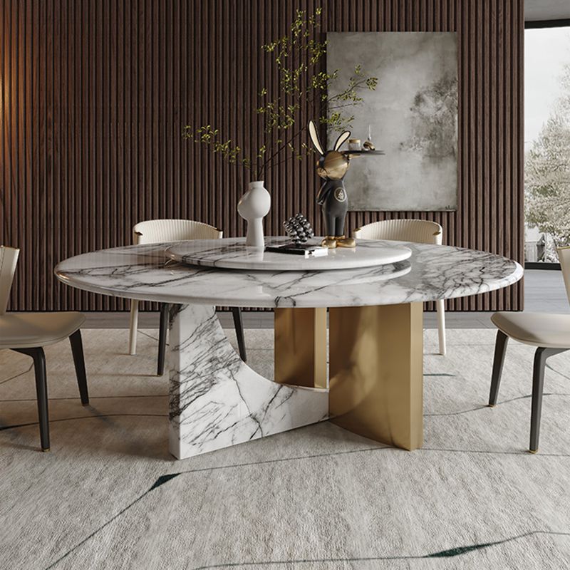 Round Dining Table Set 1/7/9 Pcs Marble Dining Table and Chair Chairs