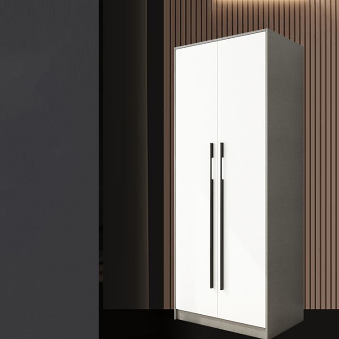 Engineered Wood Wardrobe Armoire Modern Home Wardrobe Cabinet with Solid Wood Clothing Rod