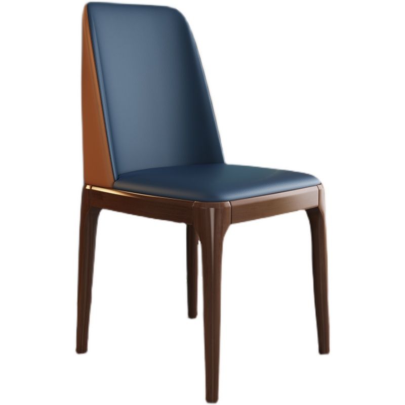 Chaise de salle à manger en bois de style scandinave, sans accoudoirs, à dossier solide