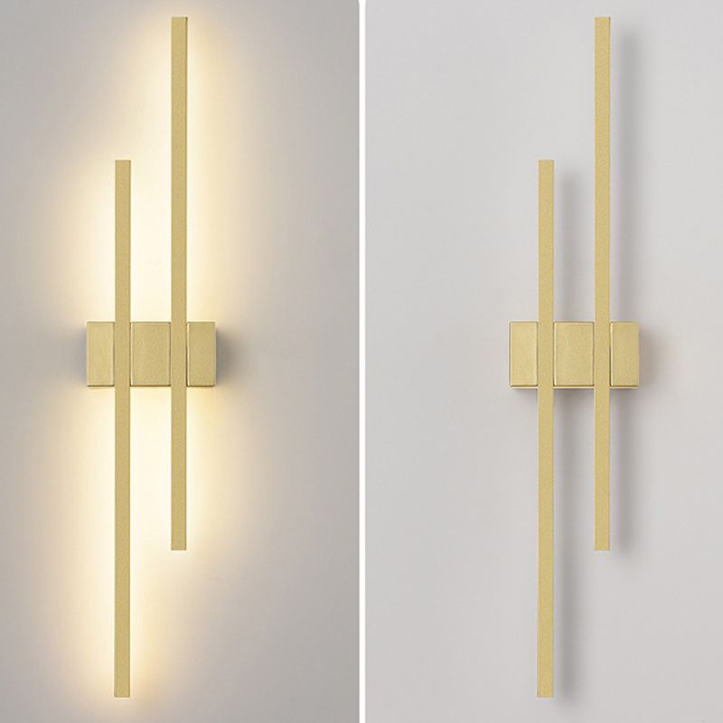 Minimalism Brass Wall Sconce Linear LED Sconce Lighting for Hallway