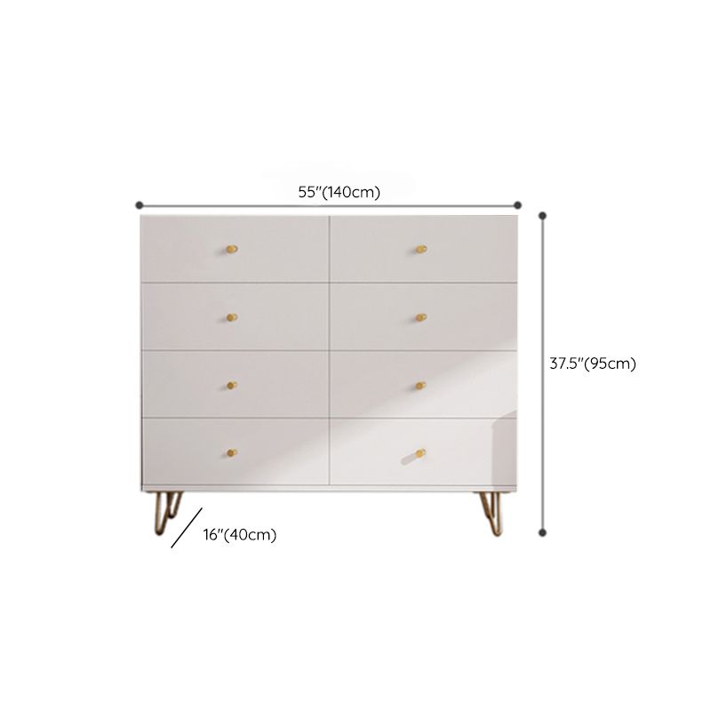White Contemporary Chest Wood Storage Chest Dresser for Bedroom , 15.7" Wide