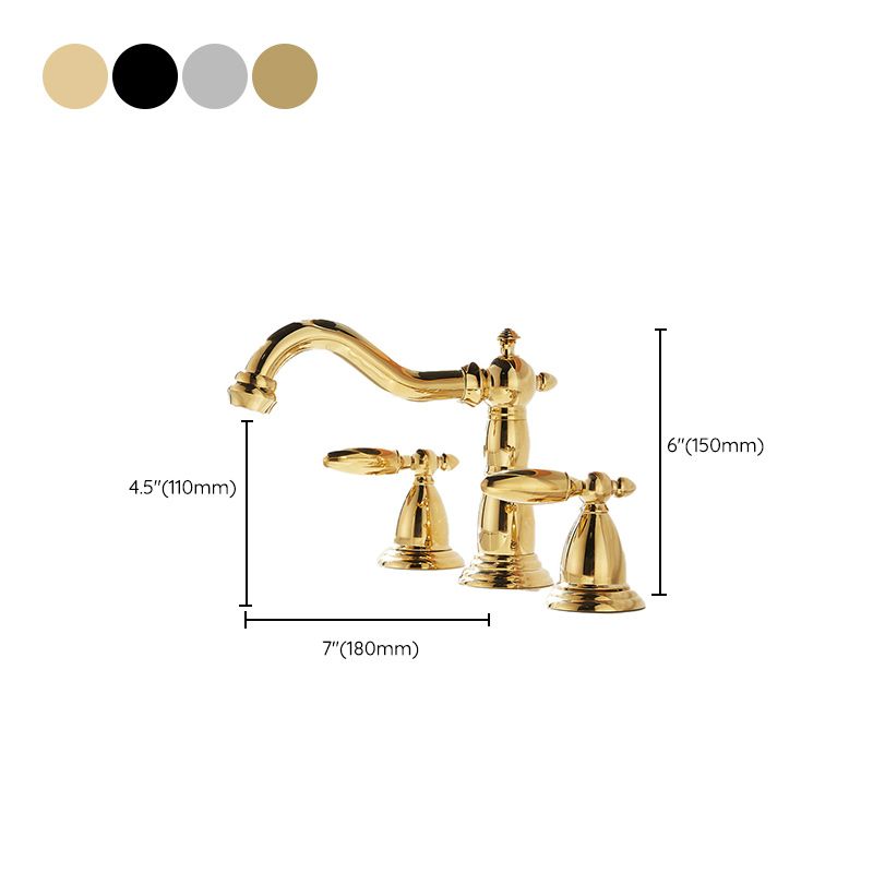 Glam Vessel Faucet 3 Holes Lever Handle Bathroom Vessel Faucet