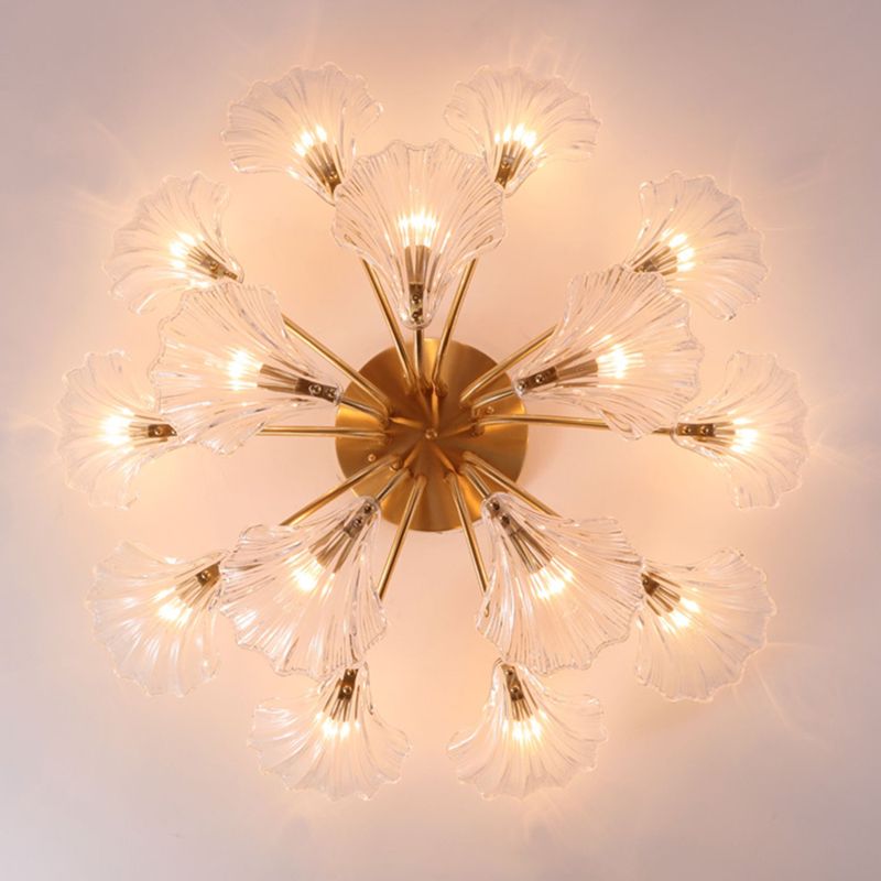 Nordic Style Ceiling Light Shell Shape Ceiling Lamp with Glass Shade for Bedroom