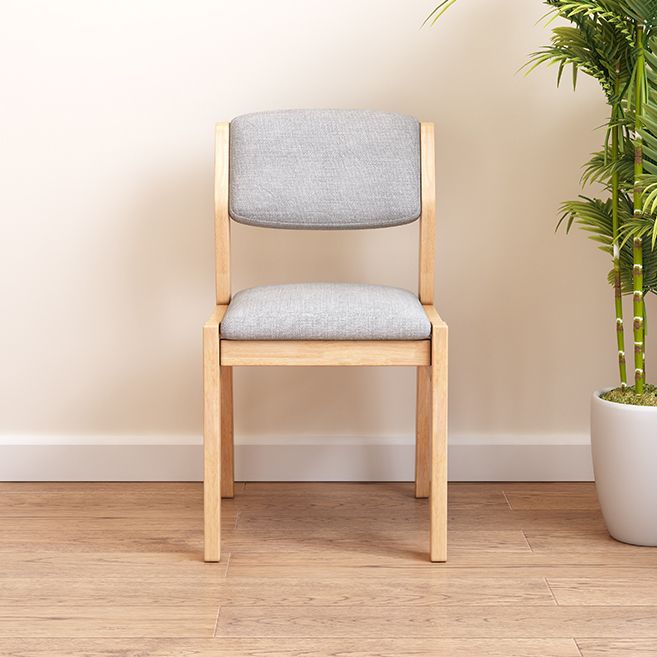 Modern Style Wood Chair Open Back Dining Side Chair with Upholstered for Dining Room