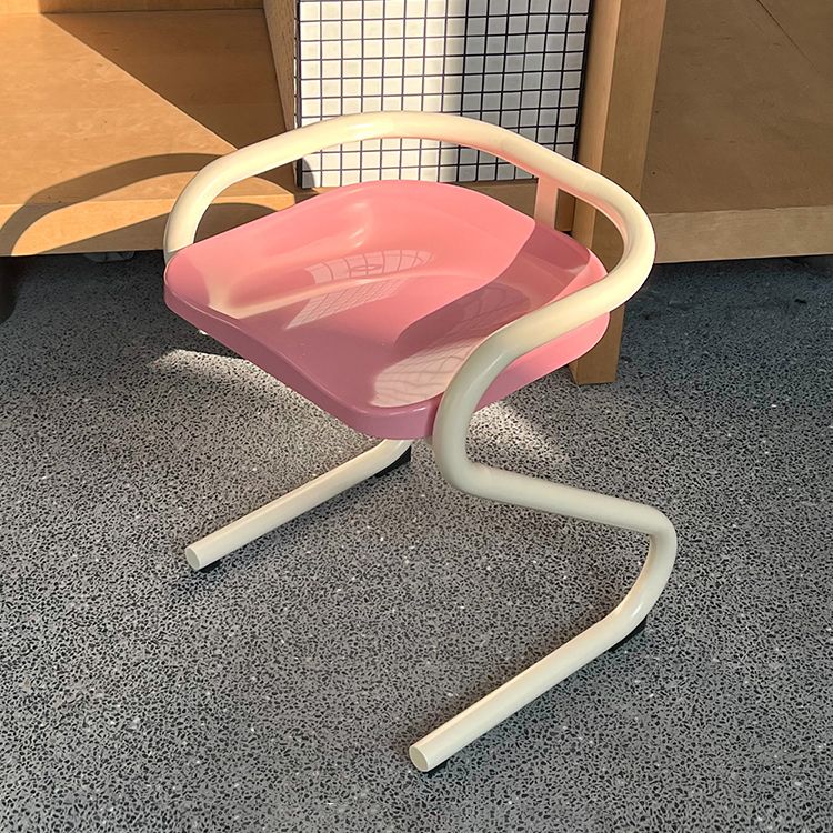 Metal Frame Dining Side Chair Modern Indoor Plastic Backless Chair