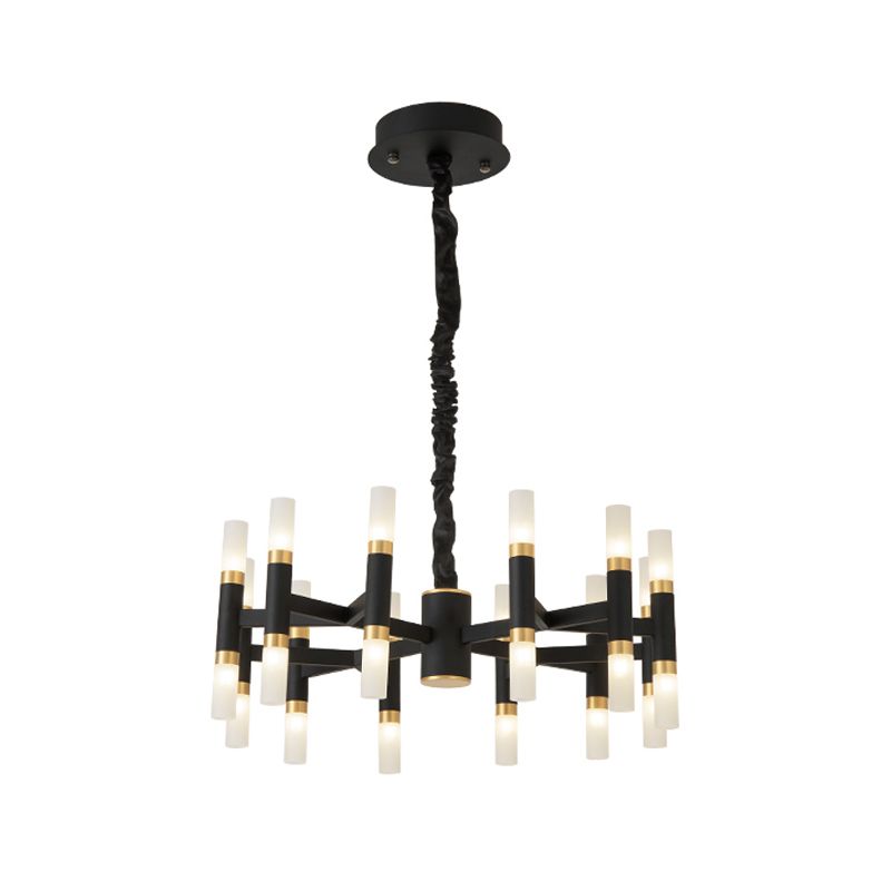 Eisenrohre Deckenlampe modernist 24 Leuchten LED RADIAL HANGENKRAUCH in Schwarz und Gold/Weiß und Gold