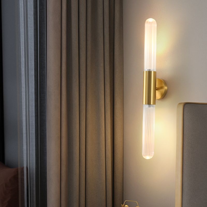 Modern Style Cylinder Vanity Light 2 Lights Metal Vanity Lamp for Shower Room