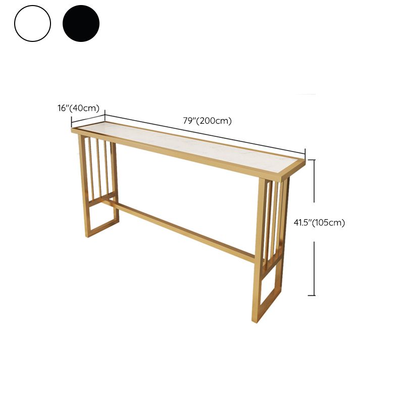 Modern Bar Height Table Faux Marble Top Bistro Table with Gold Base