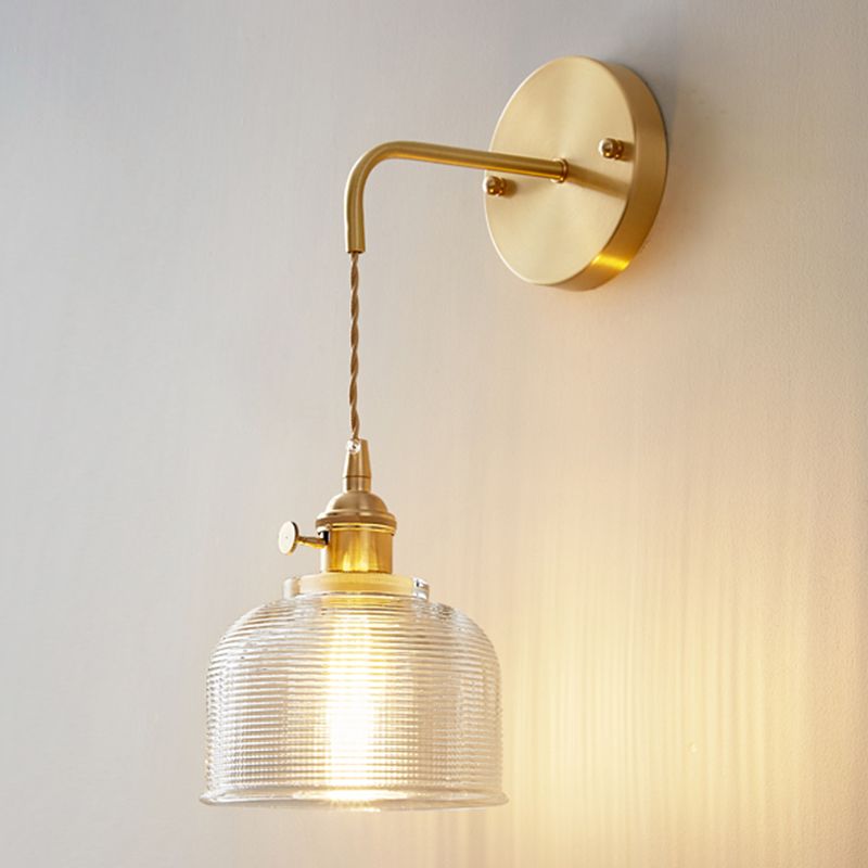 Glass Wall Sconce Lighting Simple Style Wall Mount Light Fixture