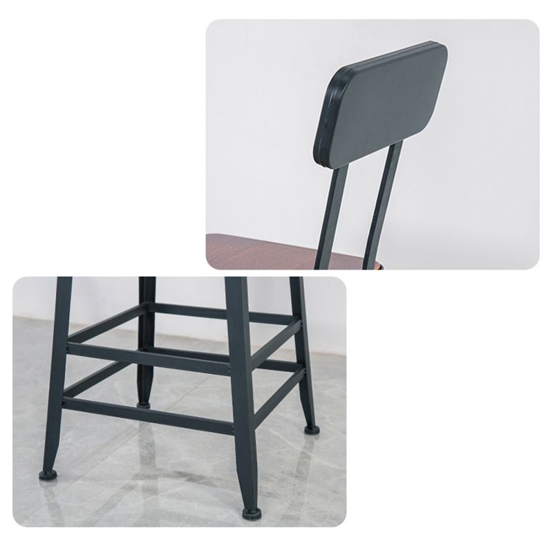 Modern Style Metal Bar Stool with Footrest and Low Back Bistro Simple Bar Stool