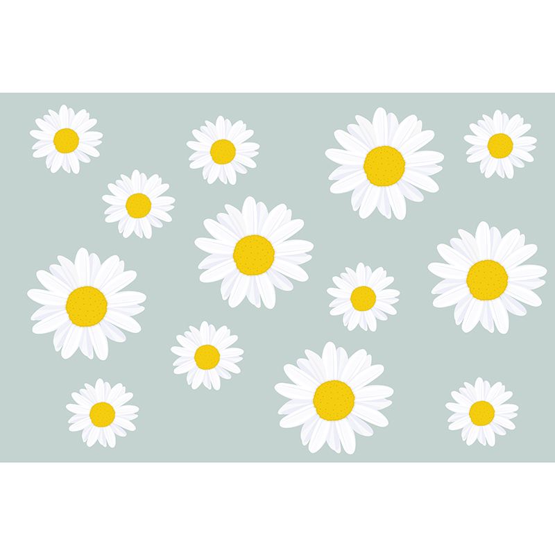 Flower Illustration Mural Wallpaper Modern Living Room Wall Decor, Made to Measure