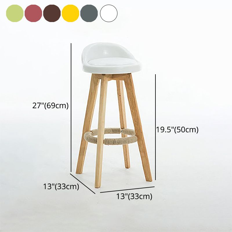 Contemporary Style Low Back Bar-stool Wooden Bar Stool for Restaurant