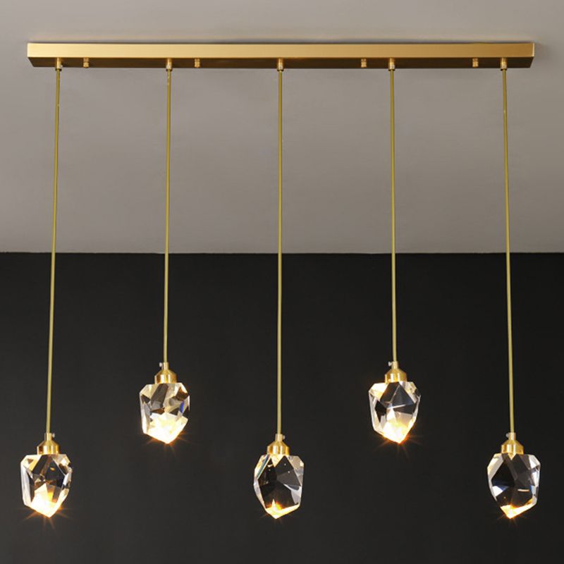 Koper geometrische hangende lamp in moderne artistieke stijl kristallen led hanglamp voor eetkamer