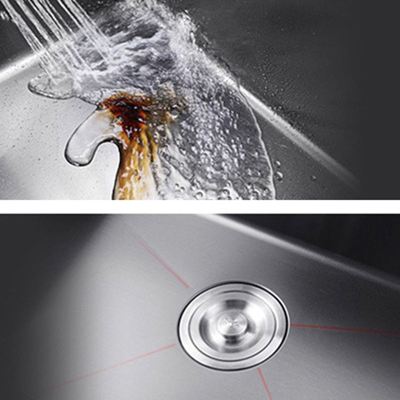 Modern Kitchen Bar Sink Stainless Steel with Basket Strainer and Faucet Kitchen Sink