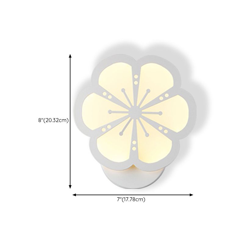 Modern Flower Shape Wall Light Sconces White 1 Light Sconces Light for Living Room