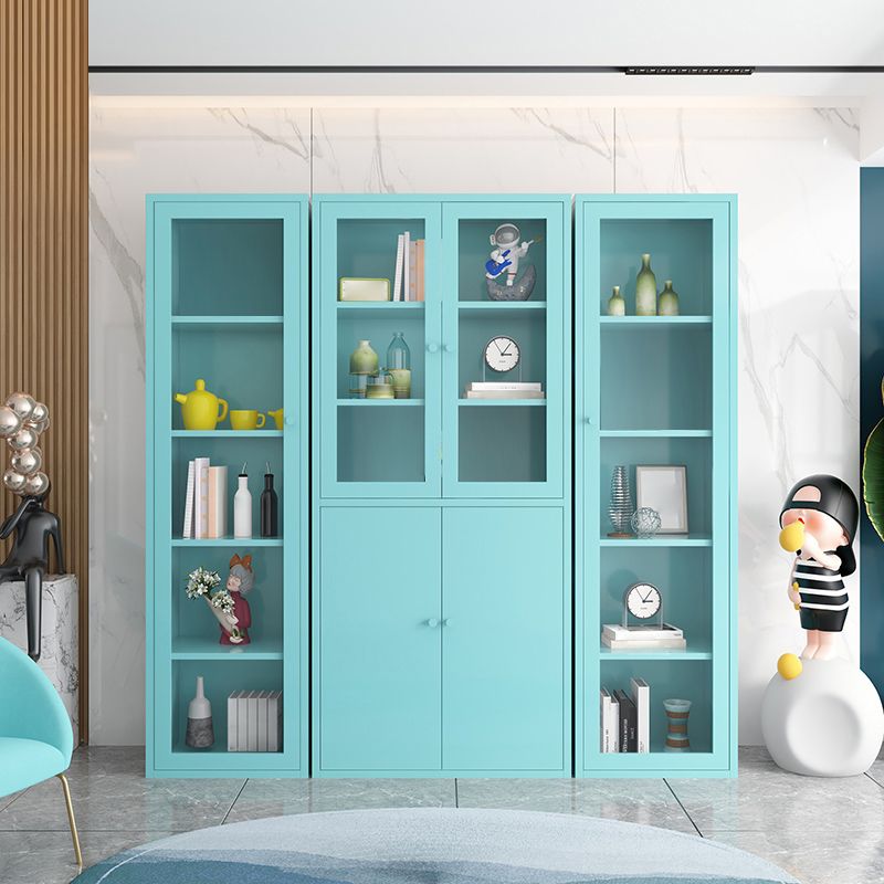 Closed Metal Bookshelf Modern Home Living Room Bedroom Standard Bookcase