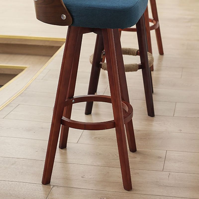 Nordic Style Counter and Bar Stool Backrest Solid Wood Upholstered Counter Chair