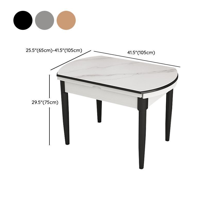 Slate and Wood Table Contemporary Retractable Round Dining Table