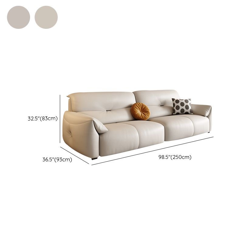 Modern Genuine Leather Sectional Sofa, Pillow Top Arm Sectional Sofa