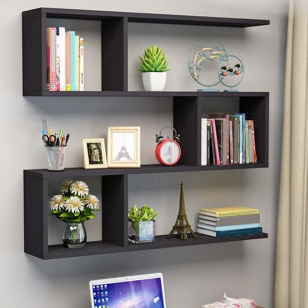 Modern Wooden Shelf Bookcase Wall Mounted Shelves Included Shelf for Bedroom
