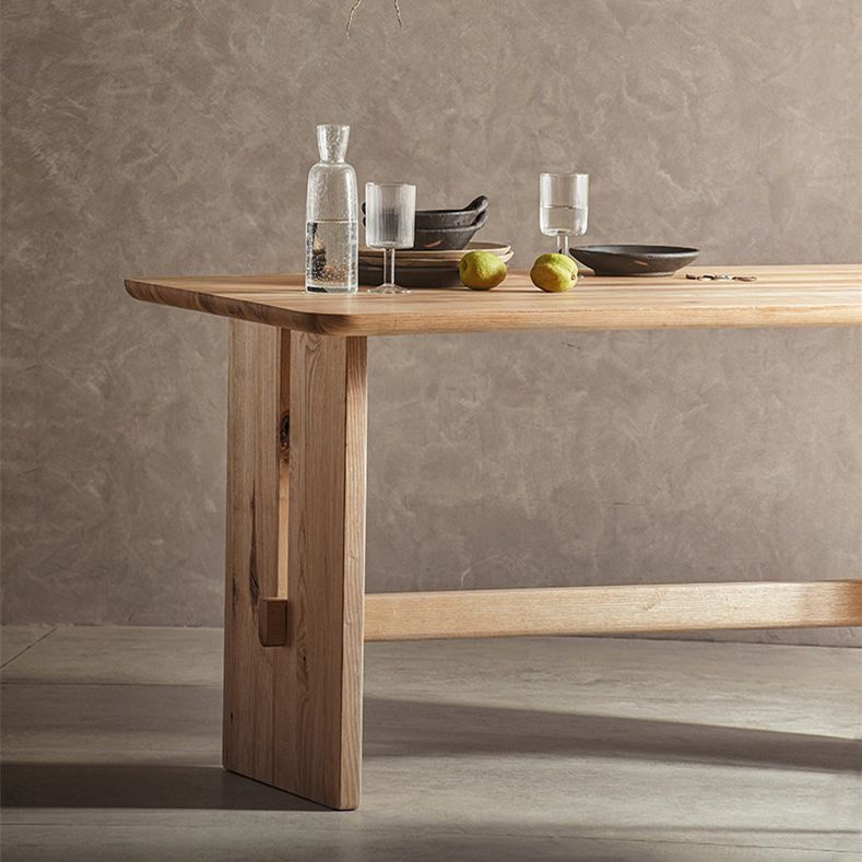 Kausal massives Holz Standard Esstisch Khaki Rechteck Form Esstisch für Küche