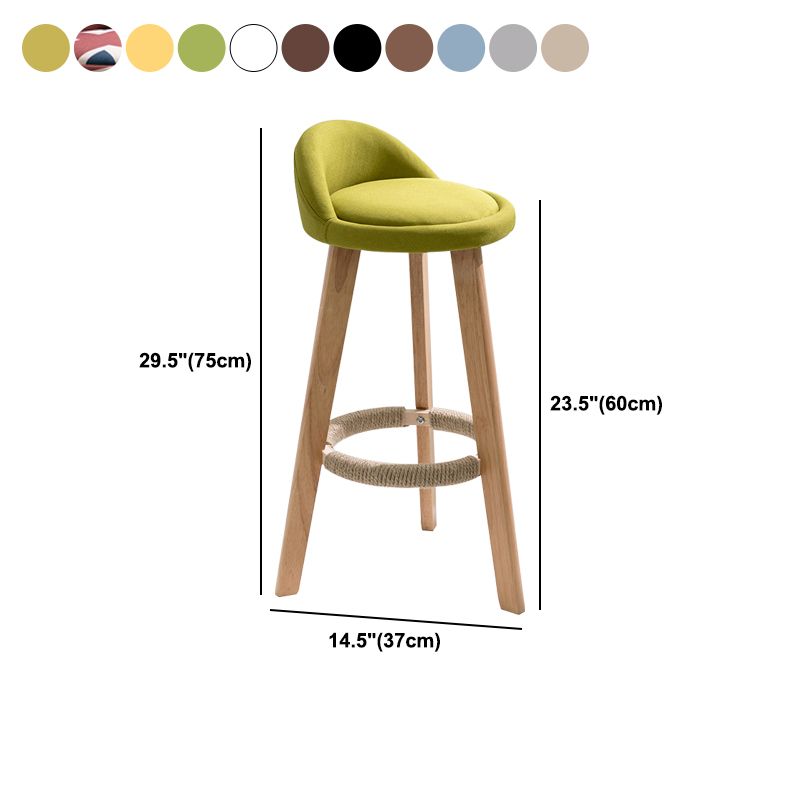 Scandinavian Footrest Dessert Shop Stool Matte Finish Upholstered Bar Stools