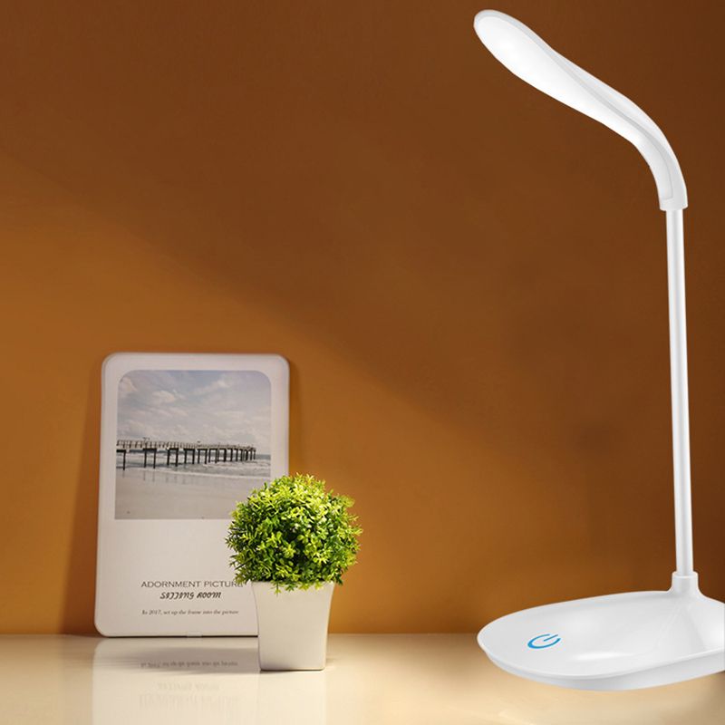 Blue/Pink/White USB Charging Desk Lamp Modern Style Touch-Sensitive Table Lamp for Reading