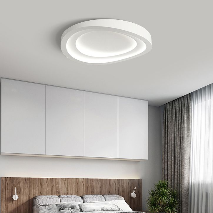 White Simple Ceiling Light Modern LED Ceiling Mount Lamp with Acrylic Shade for Bedroom